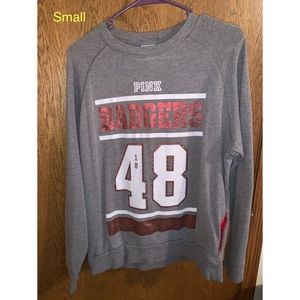 PINK Wisconsin Badgers crew neck with pockets